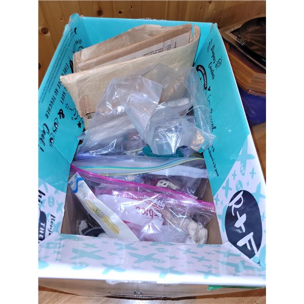 Big Box Full of Vintage Crafting Supplies - Zippers etc - See All Photos