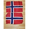 Image 1 : Pair of 2 Vintage maybe Antique Norway Flags - possilby linen