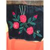 Image 3 : Large Red Tote Full with Vintage Table Linens, Woll & other Scarves and 1940s Pillow Cover