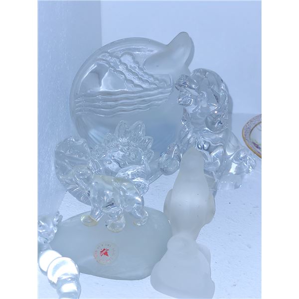 Lot of Crystal & Glass Decor - Dinosaur, Seal Caterpillar +