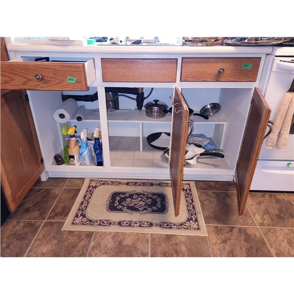 Contents of all Cupboards and Drawers Under the Counter