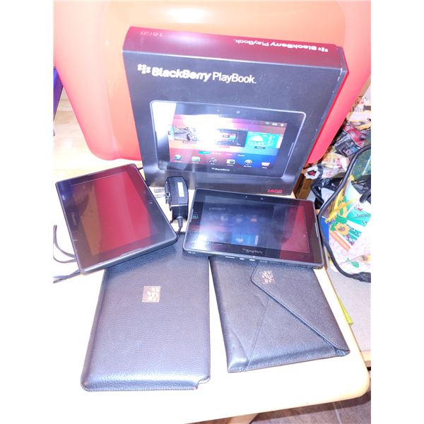 Lot of 2 Blackberry PlayBooks with Original Boxes & with Case Protectors - Both Work and have been F