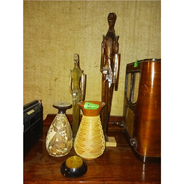 1976 OLYMPIC GAMES PAPERWEIGHT, & Two Don Quixote Of La Mancha Figures, Unverified Greek / Roman Vas