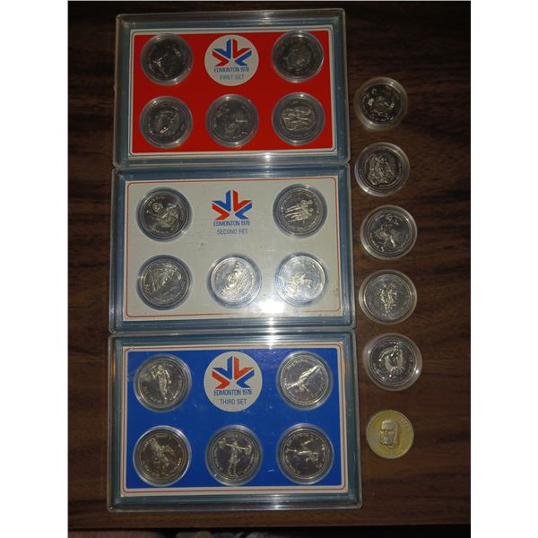 Vintage 1978 Edmonton 1-3 Coin Sets, XI Commonwealth Games