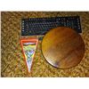 Image 2 : Keyboard, Wooden Trivet and Vintage Pennant