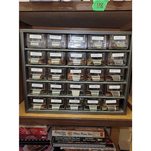 Tool cabinet Full of Esate Pennies - We did not go through them - what you see is what you get!