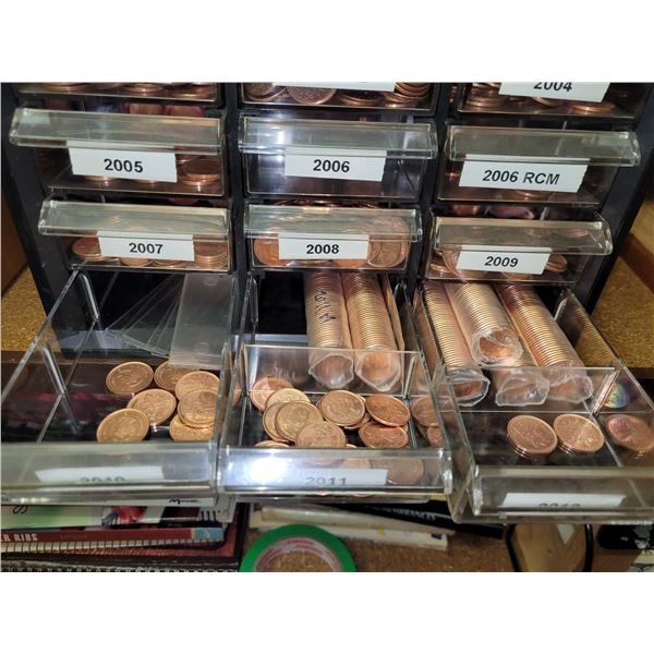 Tool cabinet Full of Esate Pennies - We did not go through them - what you see is what you get!
