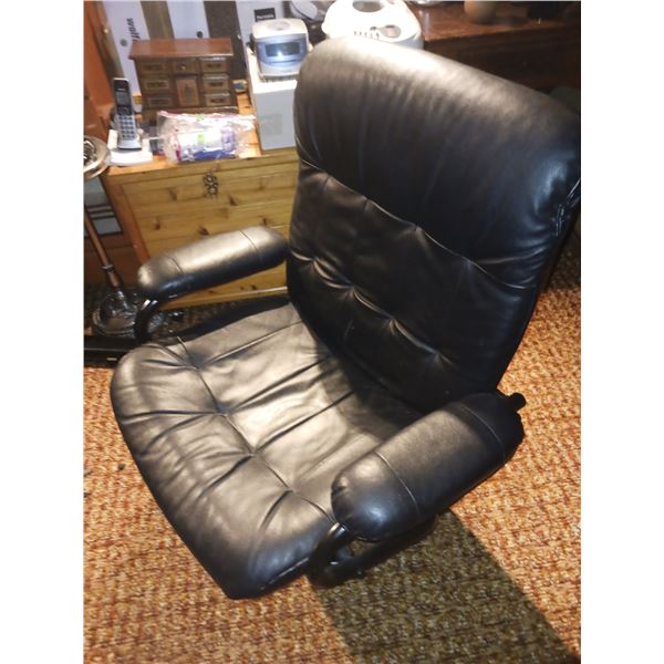 Black Recliner Chair with Matching Foot Stool