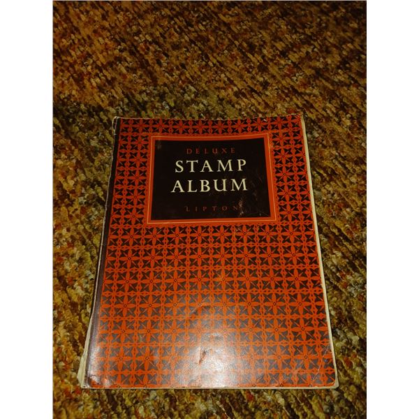 Vintage Lipton Deluxe Stamp Album With Stamps