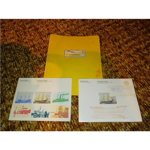 Lot Of 3 Postal Books, Canada Stamp Collection, 1975 Ships of Canada