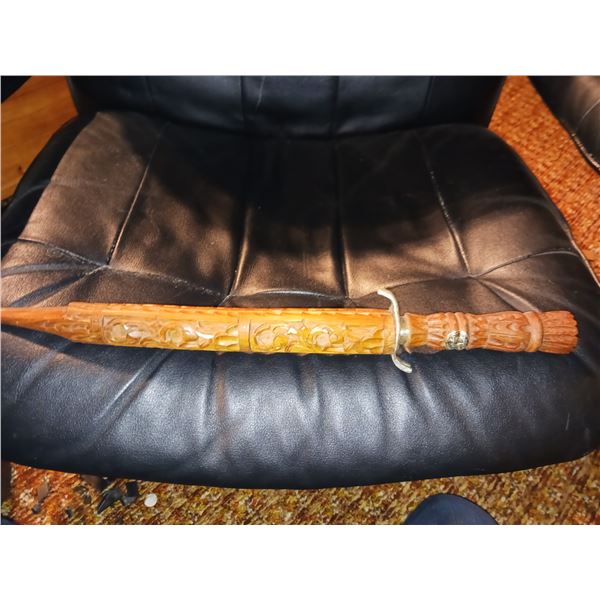Vintage Thai Carved Wooden Sword & Sheath