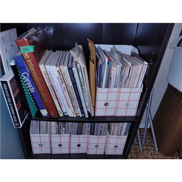 1 Shelves of World Books, Sewing Patterns, Needlepoint, Crocheting Patterns ++