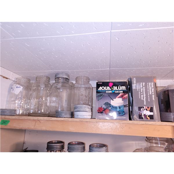 Lot of Vintage Canning Jars + Stem Slicer & Food Slicer