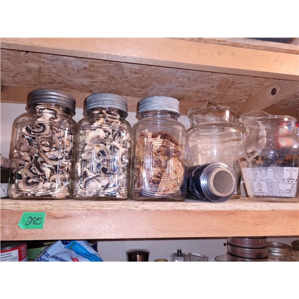 Lot of 3 Vintage Canning Jars (for decor purposes only would not recommend consuming) + Vtg Pitchers