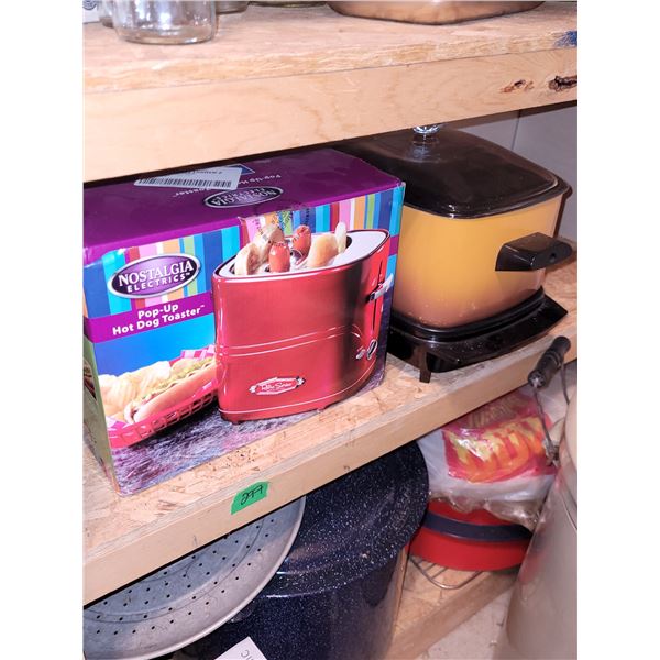 Pop-Up Retro Hot Dog Toaster + Vintage Slow Cooker with Cord