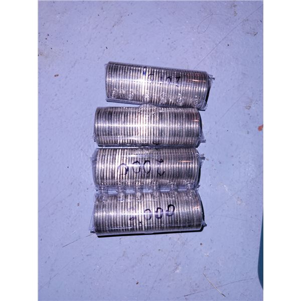 Lot of 4 Rolled Quarters - Unknown Dates and Varieties