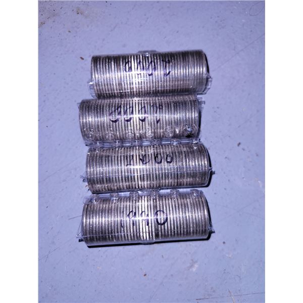 Lot of 4 Rolled Quarters - Unknown Dates and Varieties