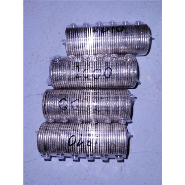 Lot of 4 Rolled Quarters - Unknown Dates and Varieties