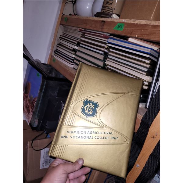 Shelf of Vintage Alberta History Books