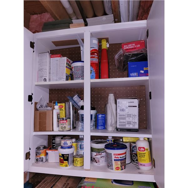 Lot of Items in Cabinet