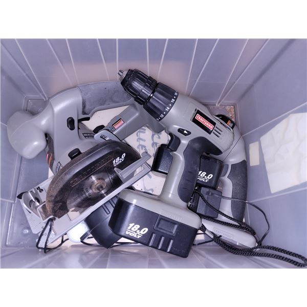 Lot of Craftsman 18 Volt Tools