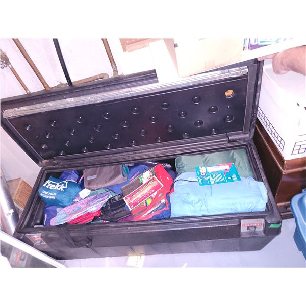 Black Truck Box with Camping Items