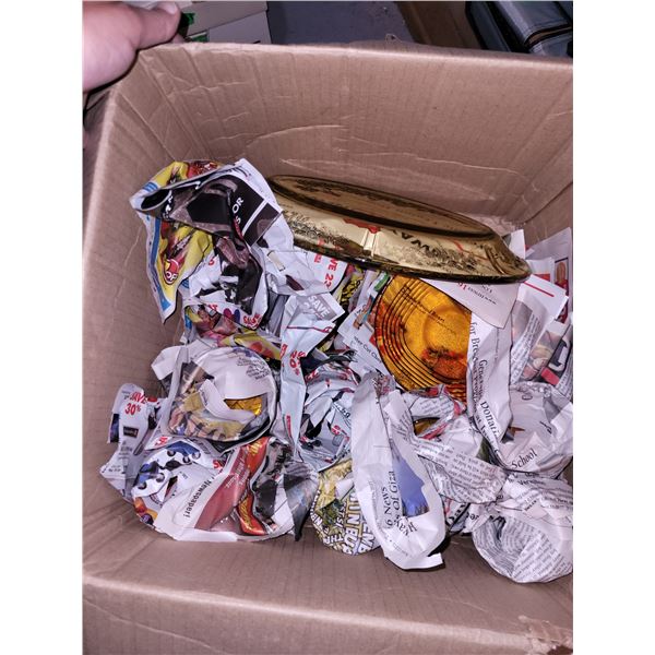 Box with Vintage Amber Glassware/Dishes