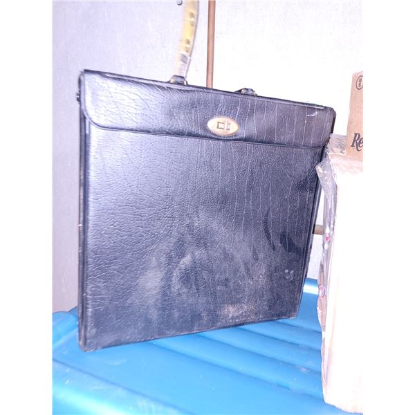 Vintage Record Carrying Case with Records