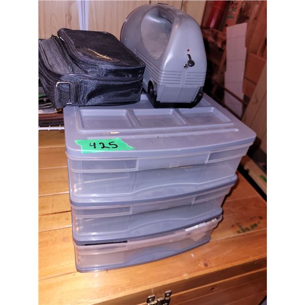 Plastic Organizer + Stuff on Top