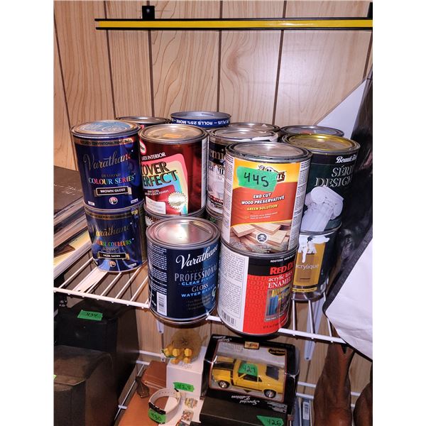 Lot of Paints and Stains - Stored Indoors