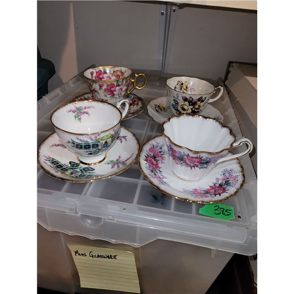 Lot of 4 Vintage Teacups