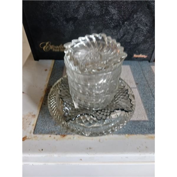 Lot Of 6 Glass Dishes, 3 Vintage Pasabahce Clear Glass Bowl From Turkey, Vintage Lead Crystal Ashtra