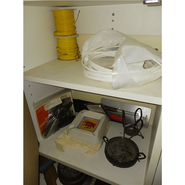 Contents Of Cabinet, Two Ash Trays & More