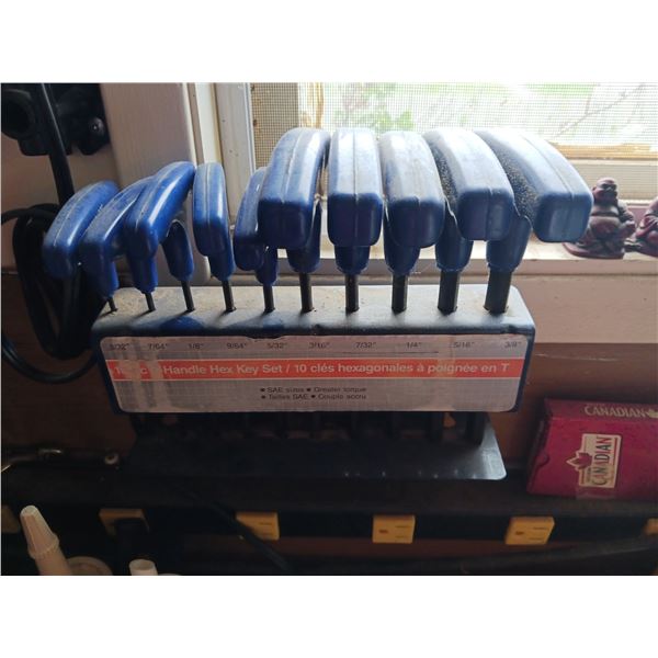 Mastercraft 10 Piece T Handle Hex Key Set (You Will Need Remove From Wall)