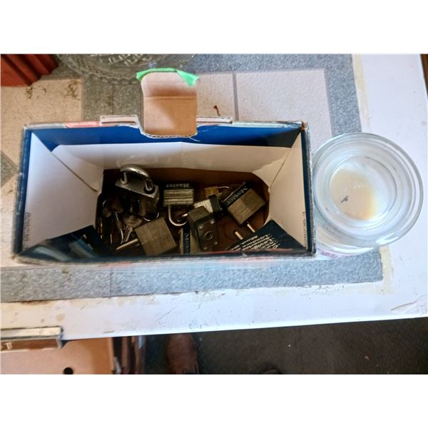 Box Of Locks & Candle, Keys may or may not be for the lock sinside the box