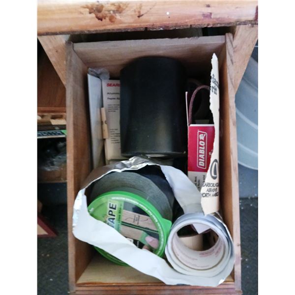 Drawer Full Of Random Items, Tape & Sandpaper