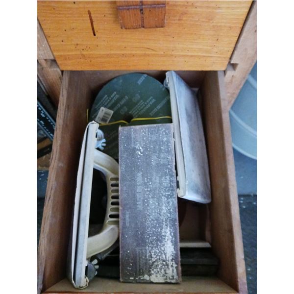 Drawer Full Of Random Items, Drywall Sanders & Sandpaper