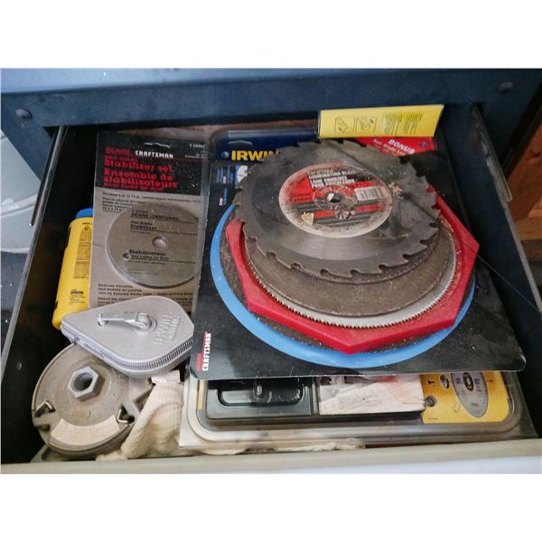 Drawer Full Of Random Items, Saw Blades & More