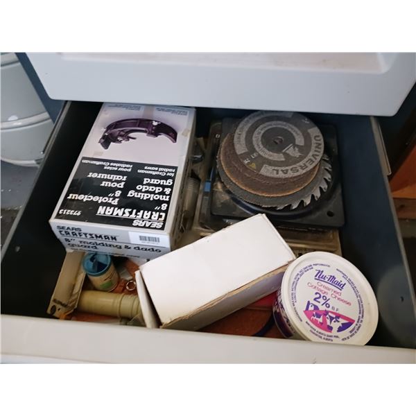 Drawer Full Of Random Items, Saw Blades & More