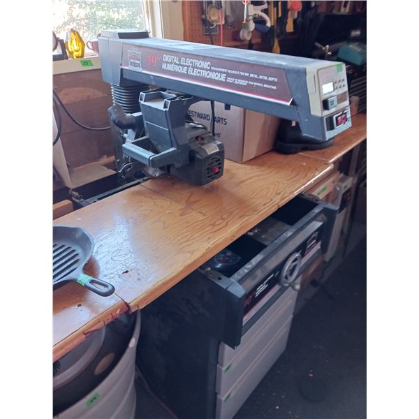 Sears / Craftsman 10" Digital Electronic Radial Arm Saw & Metal Stand With Drawers - Fully Functiona