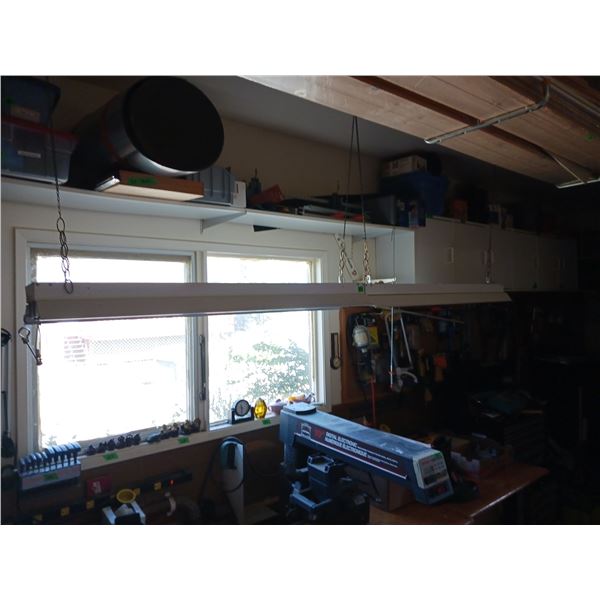 Lot of 2 Hanging Overhead Shop Lights - Both are Plugins not hard wired