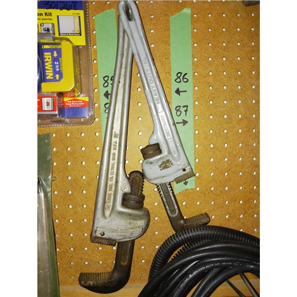 2 Aluminum Pipe Wrenches, The Ridge Tool 18" & Westward 14"