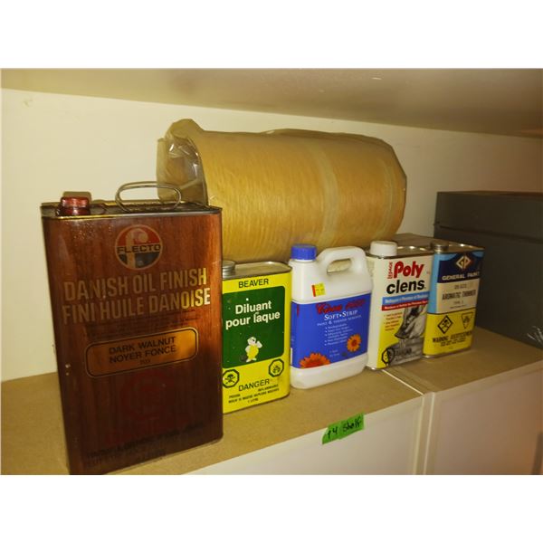 Nice Lot of Shop Chemicals & Rolled Veneer? - Not available for shipping