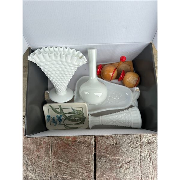 Vintage Items - Hobnail Milk Glass +