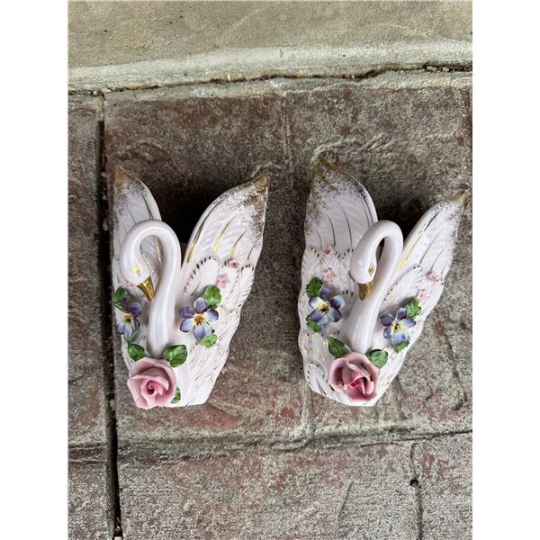 Pair of Vintage Swans - Porcelain?