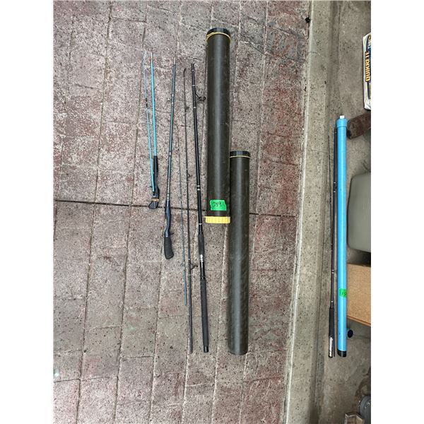 Lot of Fishing Poles with Carrying Case