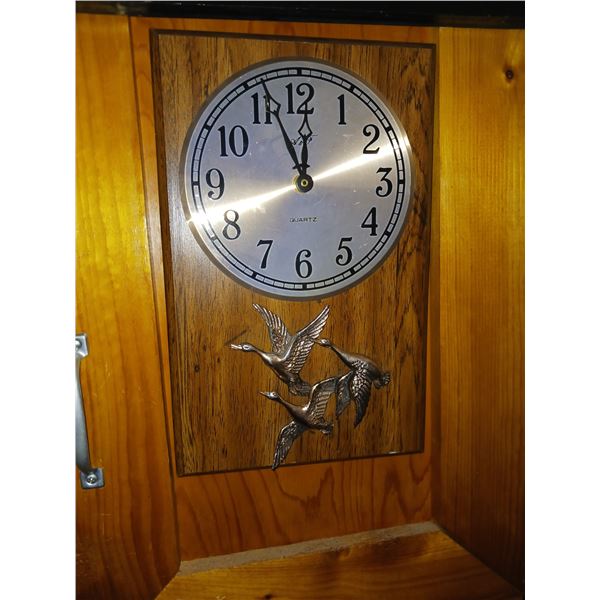 A&F Qaurtz Pewter? Wooden Wall Clock
