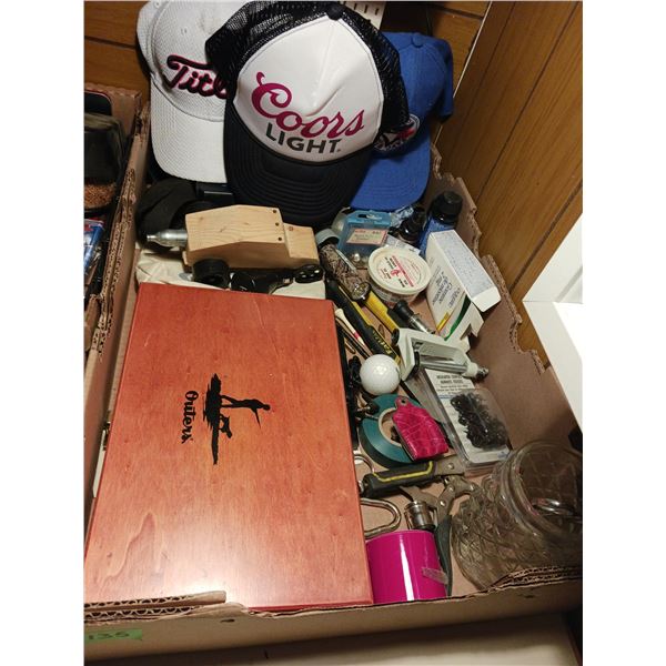 Flat of Various Estate Items, Gun Cleaning Kit +++