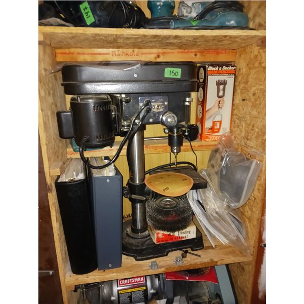 Nu-Way 3 Speed Drill Press Model 1201 + Binders + Disks +