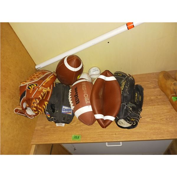 Lot of Sporting Goods + Broom